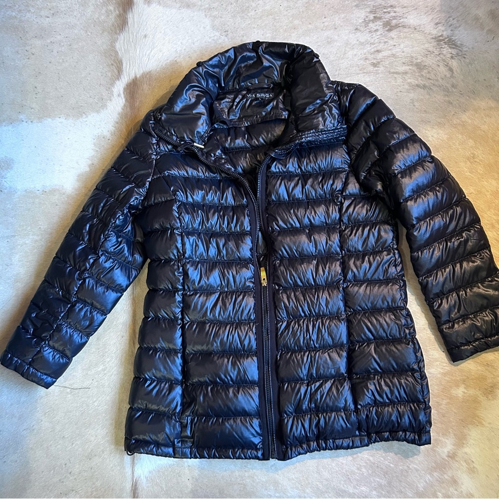 Via Spiga Black Puffer Down Jacket